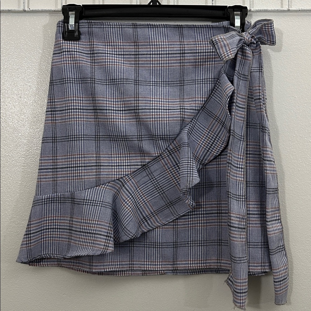 Karlie Women S Blue Plaid Mini‎ Skirt Bow 6261